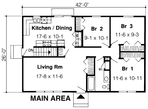 Ranch Floor Plan - Main Floor Plan #312-248