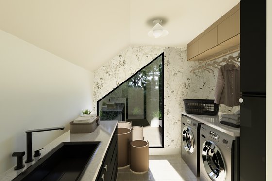 Interior - Laundry for European House Plan #23-2819 - 3 bed, 2.5 bath