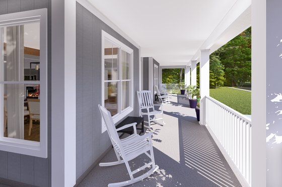 Exterior - Covered Porch for Farmhouse House Plan #513-2172 - 3 bed, 4 bath