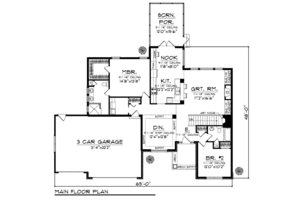 Floor Plan - Main Floor for European House Plan #70-931 - 2 bed, 2 bath