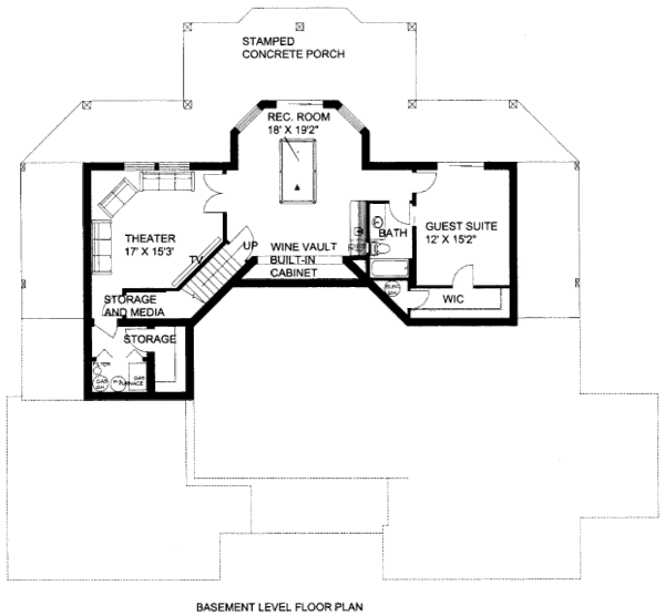 Dream House Plan - Bungalow Floor Plan - Lower Floor Plan #117-610