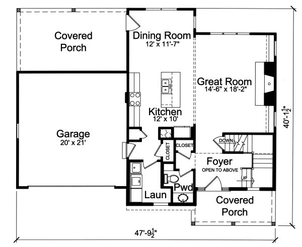 Architectural House Design - Traditional Floor Plan - Main Floor Plan #46-890