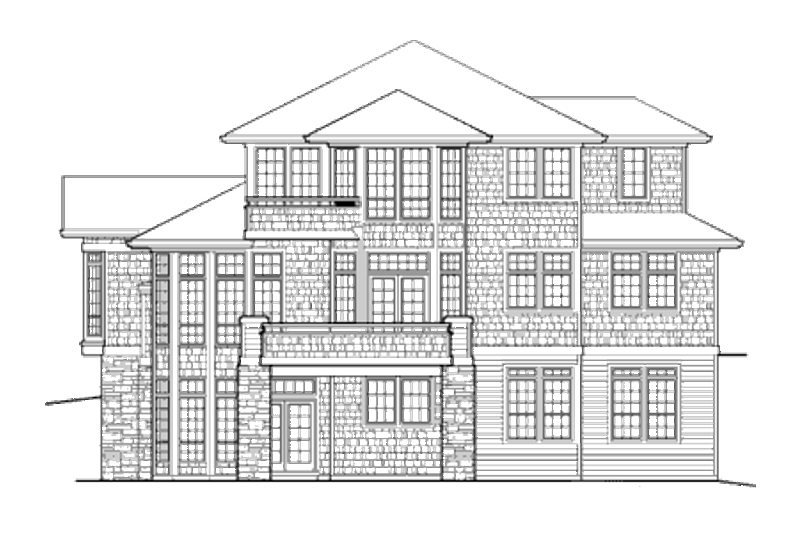 Home Plan - Exterior - Rear Elevation for Craftsman House Plan #48-354 - 4 bed, 3.5 bath