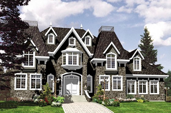 Exterior - Front Elevation for European House Plan #138-337 - 3 bed, 2.5 bath
