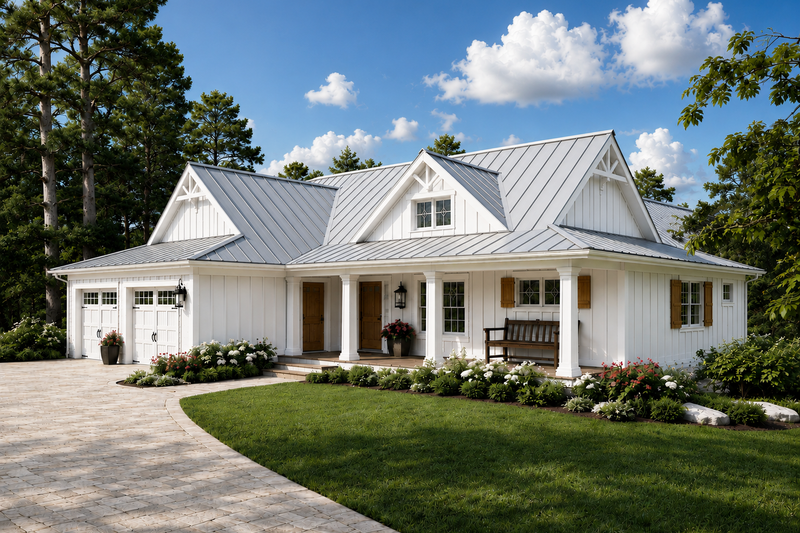 Dream House Plan - Exterior - Front Elevation 3 for Farmhouse House Plan #928-436 - 2 bed, 3.5 bath