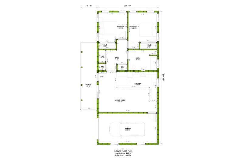 Dream House Plan - Floor Plan - Main Floor for Modern House Plan #1106-176 - 2 bed, 1 bath