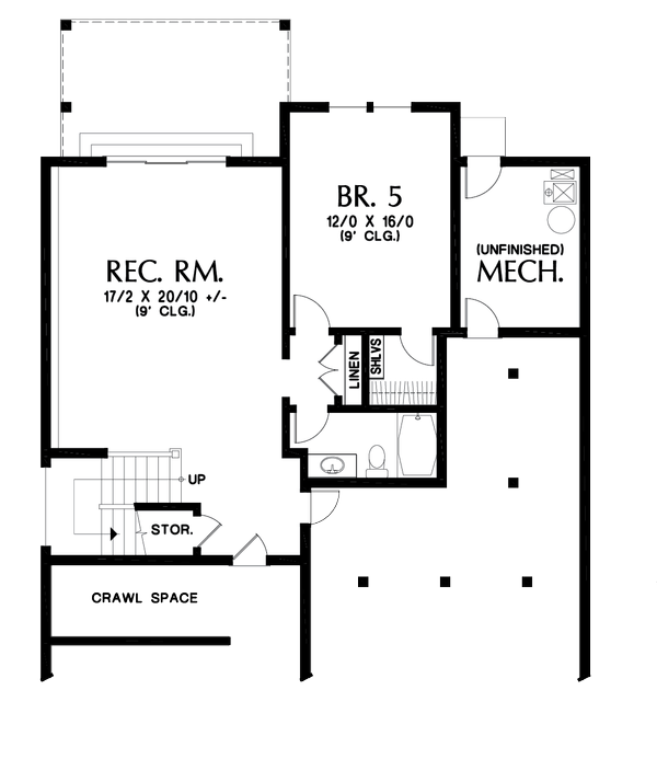 Cottage Floor Plan - Lower Floor Plan #48-997