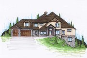 European Style House Plan - 7 Beds 6 Baths 4537 Sq/Ft Plan #5-434 