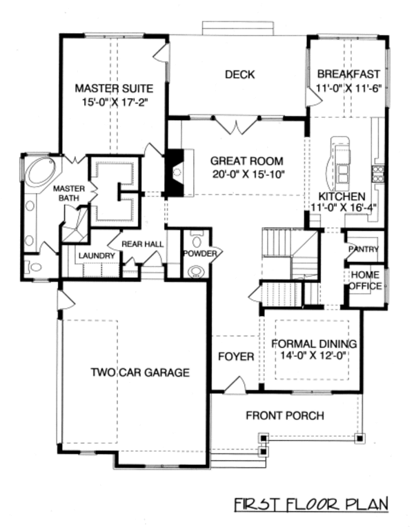 Craftsman Floor Plan - Main Floor Plan #413-850