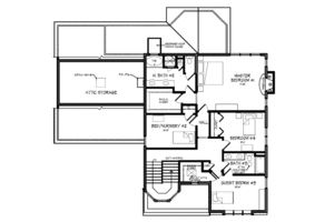 Floor Plan - Upper Floor for Craftsman House Plan #440-1 - 4 bed, 2.5 bath
