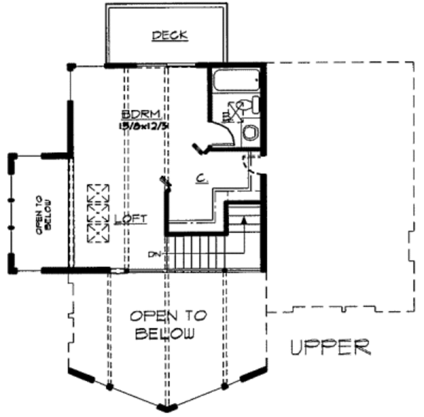 Contemporary Floor Plan - Upper Floor Plan #303-334