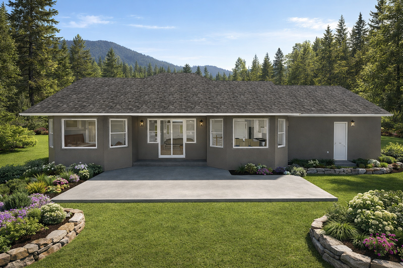 Dream House Plan - Exterior - Rear Elevation 1 for European House Plan #1060-468 - 2 bed, 2 bath