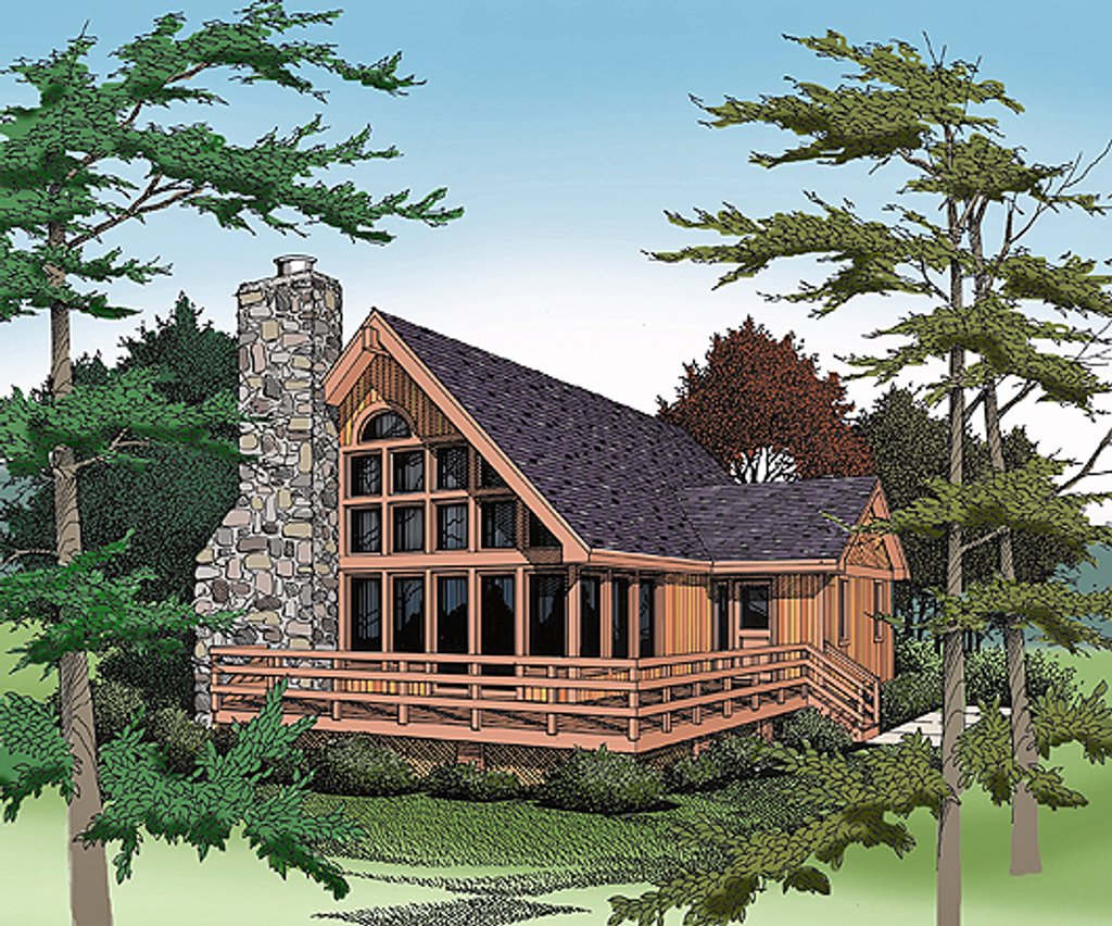 Cabin Style House Plan - 3 Beds 3 Baths 1814 Sq/Ft Plan #456-10