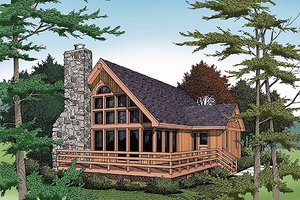 Cabin Exterior - Front Elevation Plan #456-10