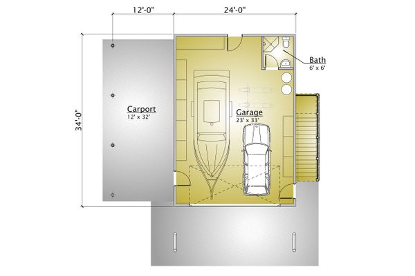 Cabin Floor Plan - Lower Floor Plan #910-3