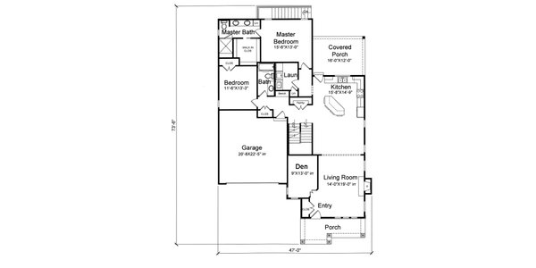 Home Plan - Craftsman Floor Plan - Main Floor Plan #46-927