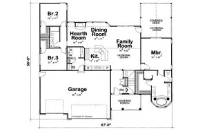 Floor Plan - Main Floor for European House Plan #20-1817 - 3 bed, 2 bath