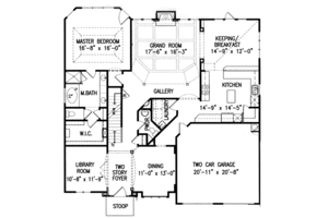 Floor Plan - Main Floor for Traditional House Plan #54-139 - 4 bed, 3.5 bath