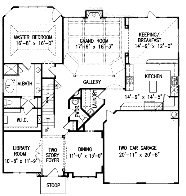 Architectural House Design - Traditional Floor Plan - Main Floor Plan #54-139