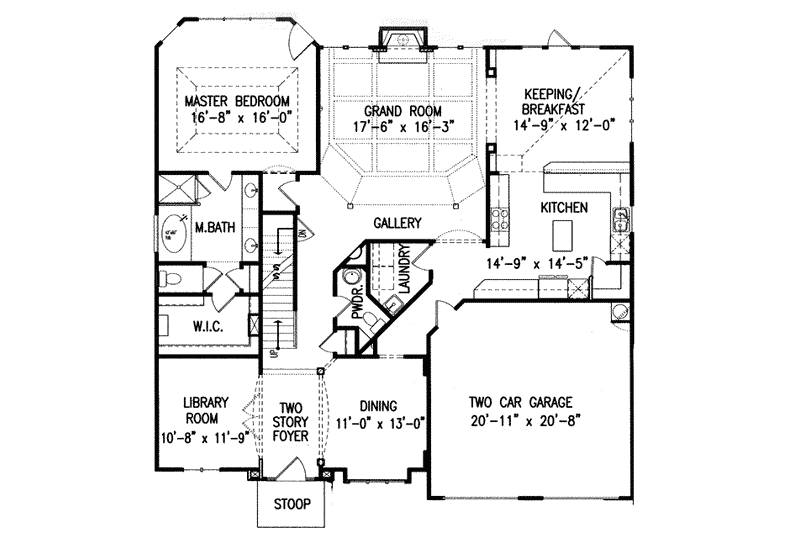 House Plan Design - Floor Plan - Main Floor for Traditional House Plan #54-139 - 4 bed, 3.5 bath