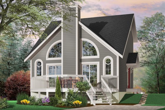 Exterior - Front Elevation 3 for Modern House Plan #23-2029 - 1 bed, 1.5 bath