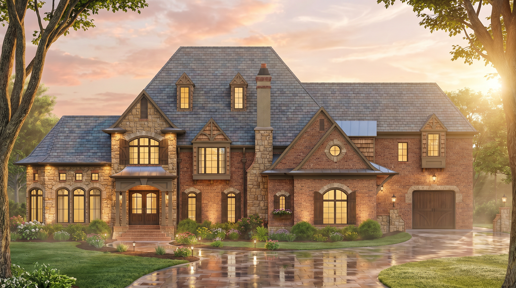 Exterior - Front Elevation 2 for Classical House Plan #54-701 - 5 bed, 4.5 bath