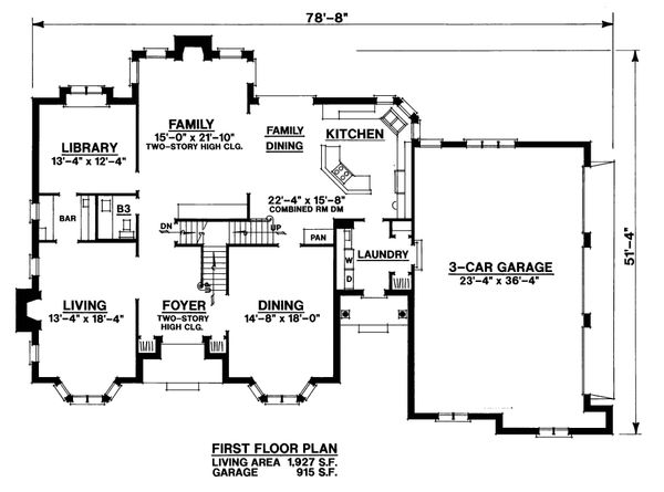 House Plan Design - Traditional Floor Plan - Main Floor Plan #20-2300
