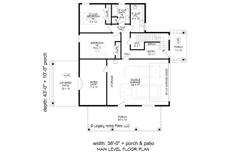 Architectural House Design - Floor Plan - Main Floor for Modern House Plan #932-657 - 3 bed, 2.5 bath
