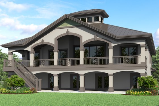 Exterior - Rear Elevation for Country House Plan #930-67 - 3 bed, 2.5 bath