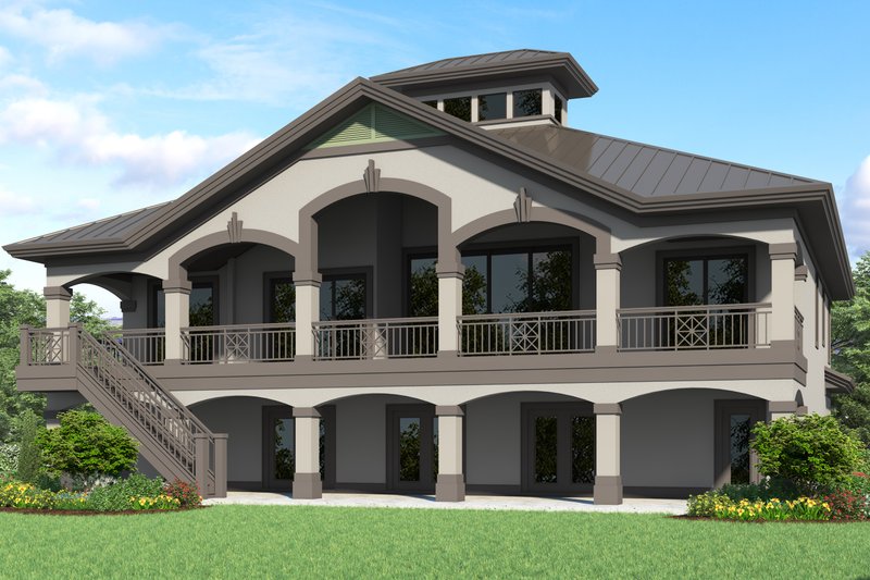 House Design - Exterior - Rear Elevation for Country House Plan #930-67 - 3 bed, 2.5 bath