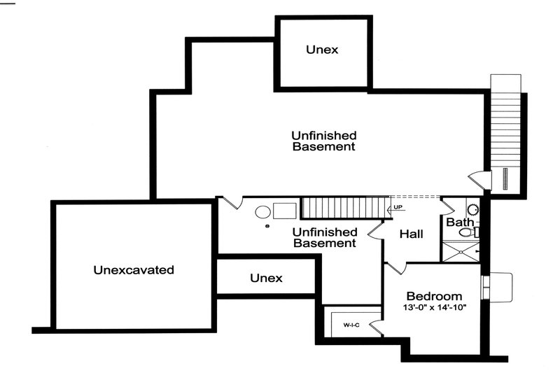 Dream House Plan - Floor Plan - Lower Floor for Farmhouse House Plan #46-909 - 3 bed, 2 bath