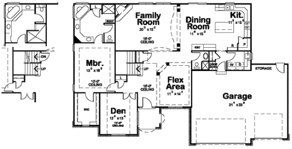House Plan Design - European Floor Plan - Main Floor Plan #20-1774