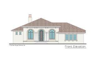 Exterior - Front Elevation 3 for Mediterranean House Plan #930-501 - 3 bed, 2.5 bath
