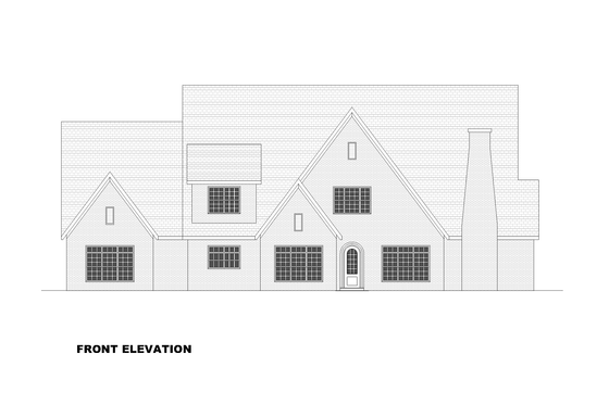 Exterior - Front Elevation 4 for European House Plan #1117-10 - 4 bed, 4.5 bath