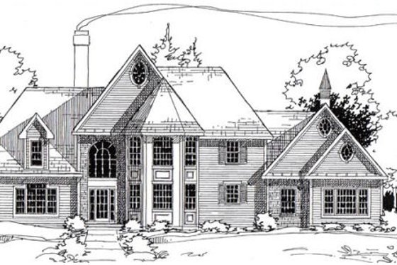 Exterior - Front Elevation for European House Plan #312-829 - 4 bed, 3.5 bath
