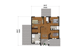 Floor Plan - Upper Floor for Farmhouse House Plan #25-4959 - 3 bed, 2 bath