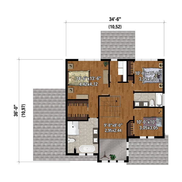 Farmhouse Floor Plan - Upper Floor Plan #25-4959