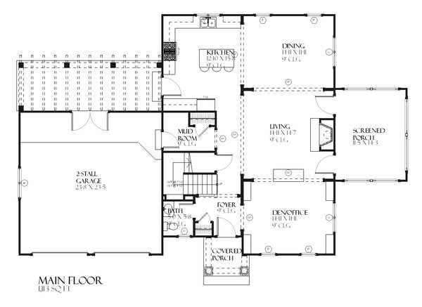 Farmhouse Floor Plan - Main Floor Plan #901-92