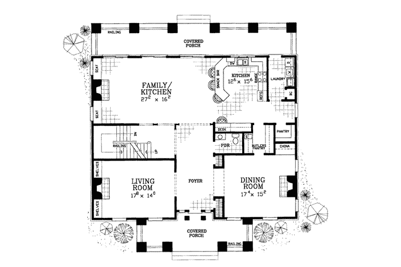 Dream House Plan - Floor Plan - Main Floor for Classical House Plan #72-188 - 4 bed, 3.5 bath