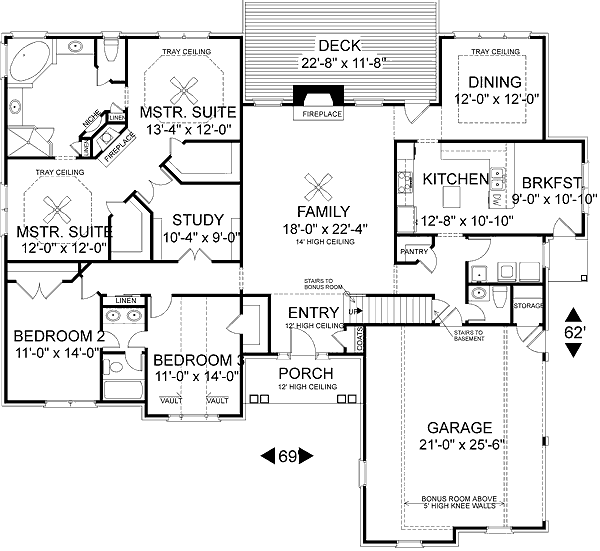 Dream House Plan - European Floor Plan - Main Floor Plan #56-184