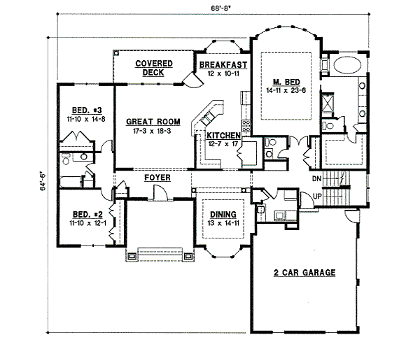 Traditional Floor Plan - Main Floor Plan #67-850