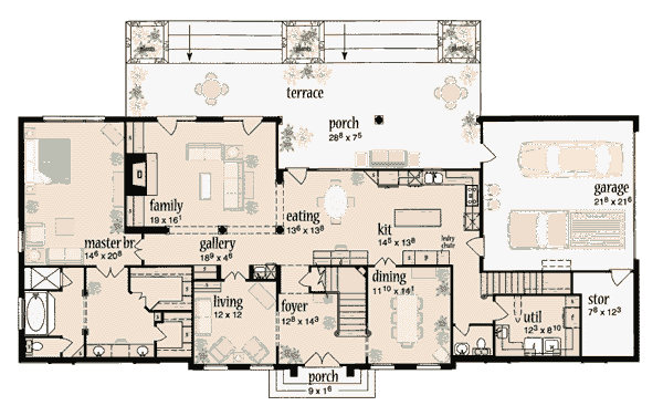 Colonial Floor Plan - Main Floor Plan #36-231