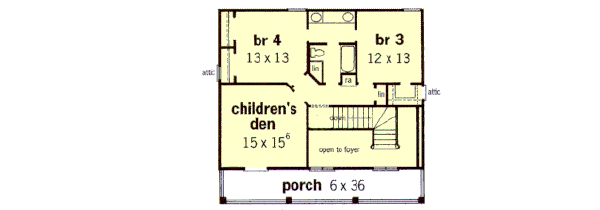 Southern Floor Plan - Upper Floor Plan #16-223