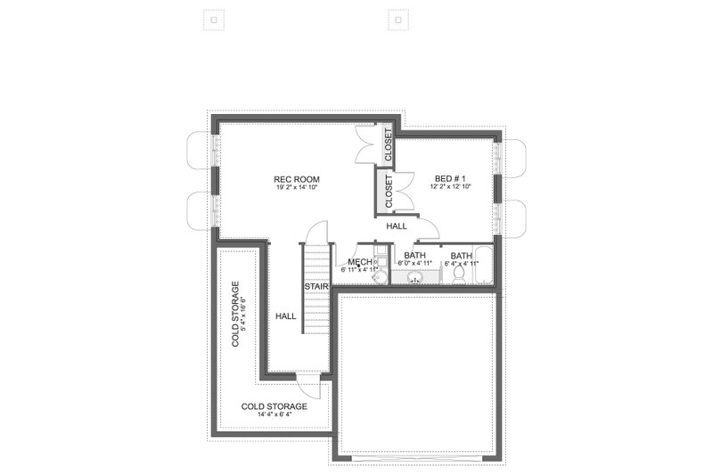 Architectural House Design - Floor Plan - Lower Floor for Farmhouse House Plan #1060-374 - 3 bed, 2.5 bath