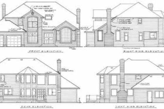 Exterior - Rear Elevation for Traditional House Plan #47-299 - 3 bed, 3 bath