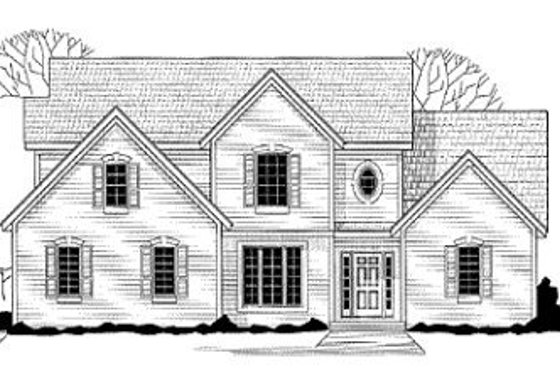 Exterior - Front Elevation for Traditional House Plan #67-135 - 4 bed, 3 bath