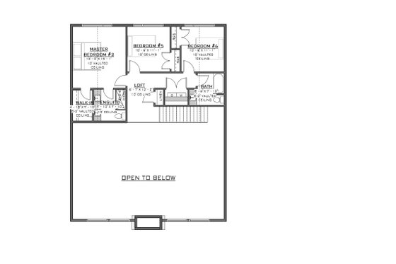 Floor Plan - Upper Floor for Cabin House Plan #1086-25 - 6 bed, 4 bath