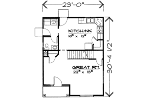 Floor Plan - Main Floor for Cottage House Plan #308-126 - 3 bed, 2.5 bath