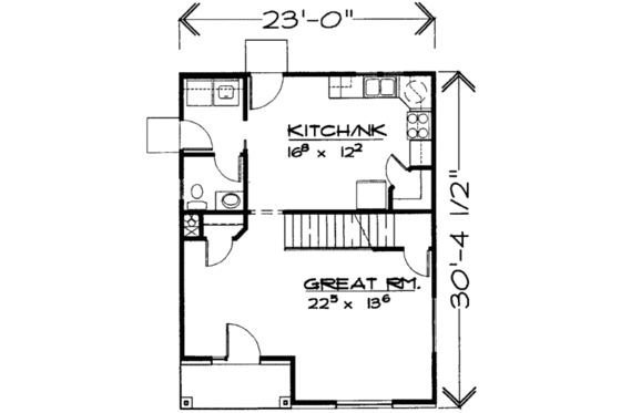 Floor Plan - Main Floor for Cottage House Plan #308-126 - 3 bed, 2.5 bath