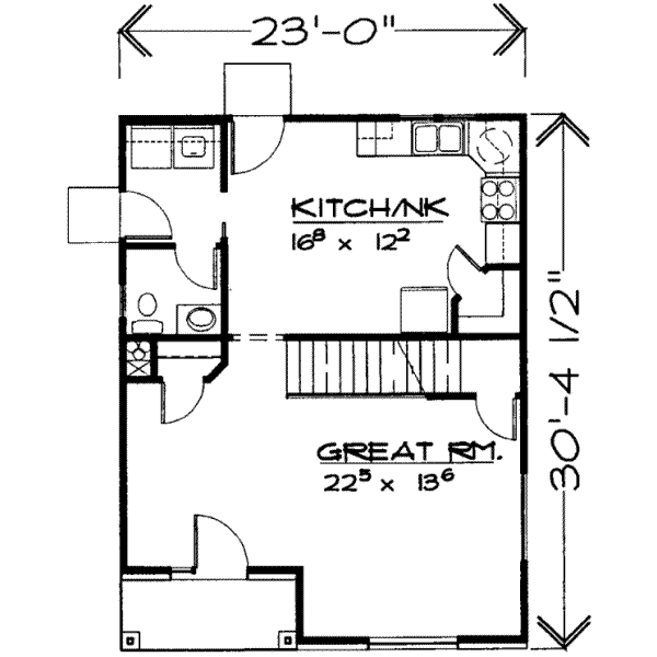 Cottage Floor Plan - Main Floor Plan #308-126